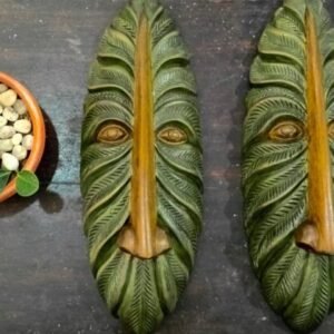 Traditional Sri Lankan Leafy Wood Mask
