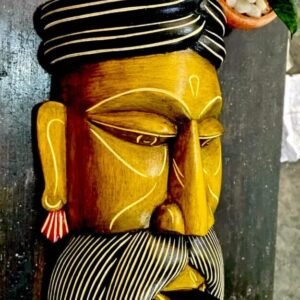 Handcrafted Pipe Wooden Mask