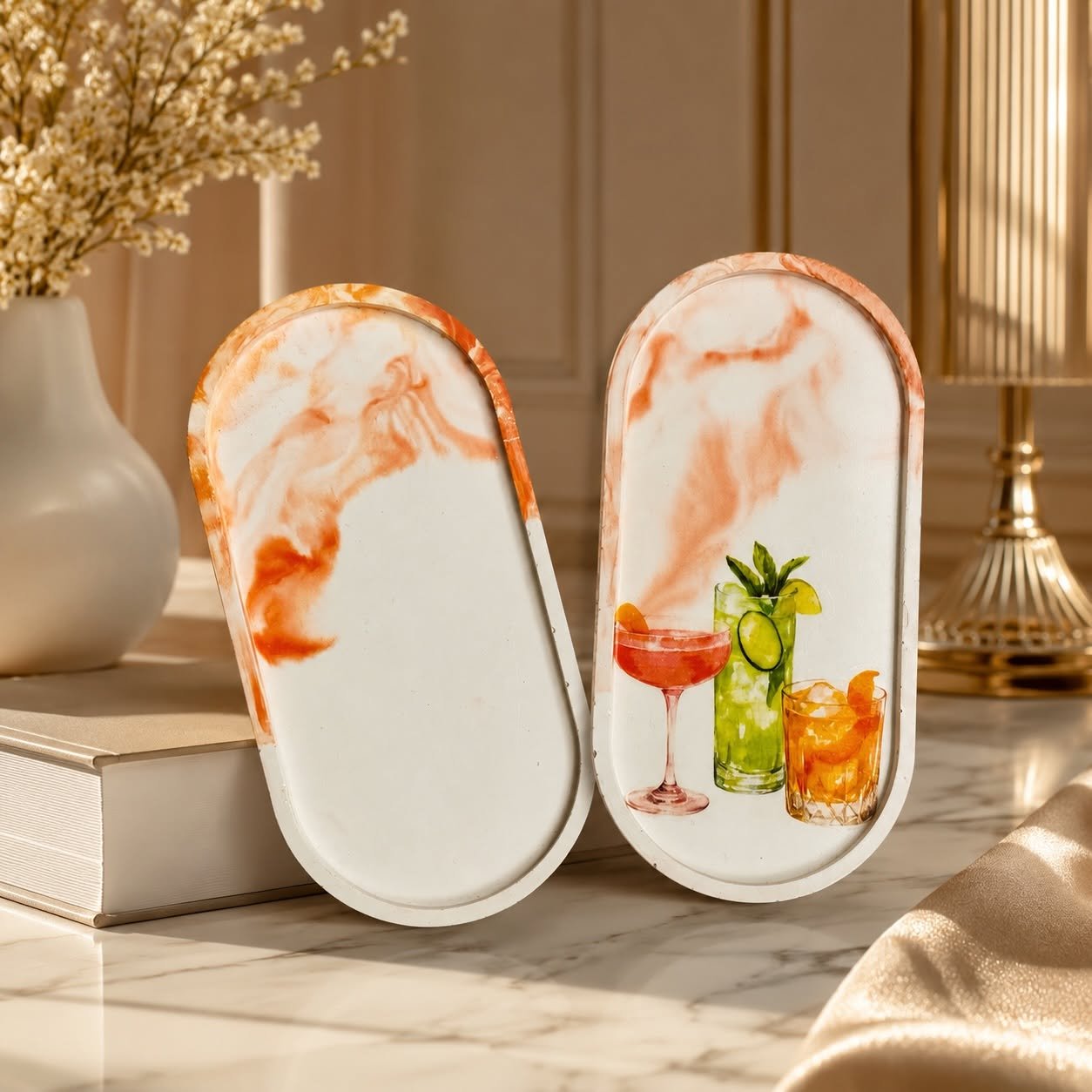 Elegant Mirrored Table Decor Tray - Modern Vanity Organizer & Centerpiece