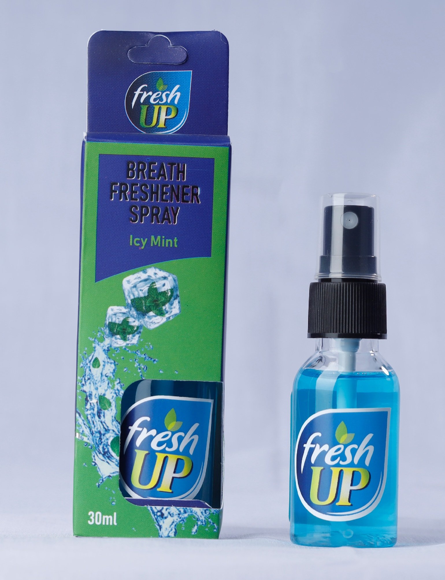 Mint-flavoured breath freshener spray