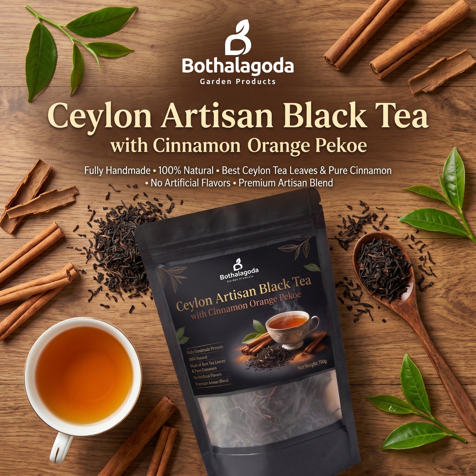 Handmade Cinnamon Black Tea 100g – Sri Lankan Ceylon Tea - Image 3